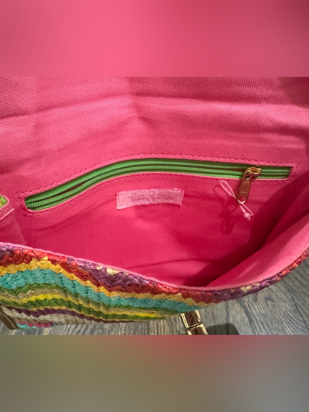 Lilly Pulitzer • Elephant Woven Raffia Straw Spring Fling Clutch - Picture 8 of 11